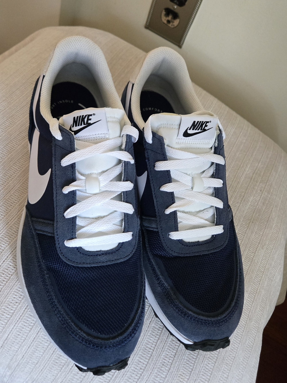 Nike Navy and White Low-Top Sneakers
